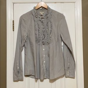 JCrew Ruffled Buttoned Down Top